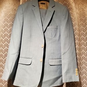 Boys size 14 Calvin Klein 3-piece suit. Light, light aqua color. Sharp.